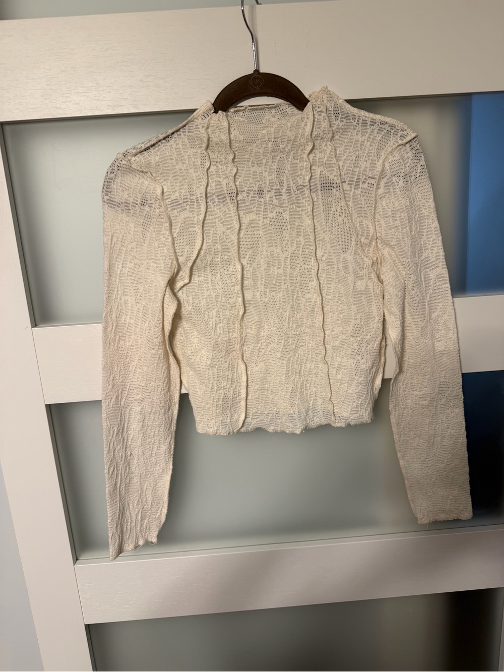 Kimchi Blue Cream Textured Long-Sleeve Top